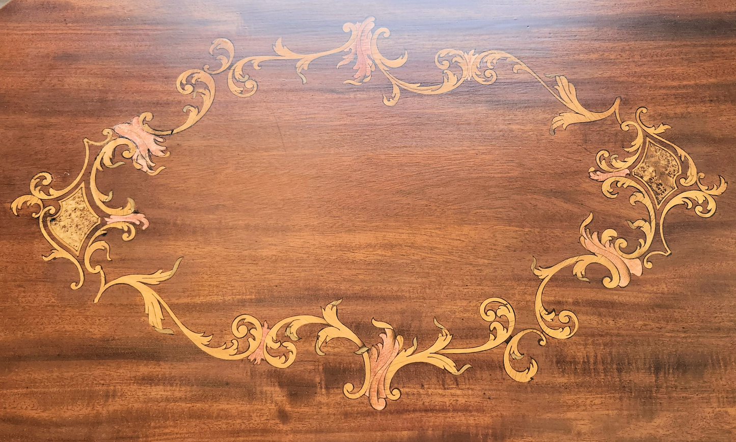 Refinished Louis XV Style French Marquetry Inlaid End Table or Side Table