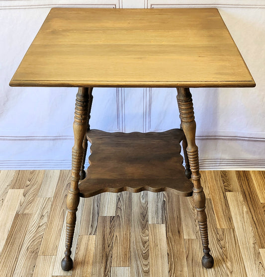 Refinished Antique Oak Parlor Table