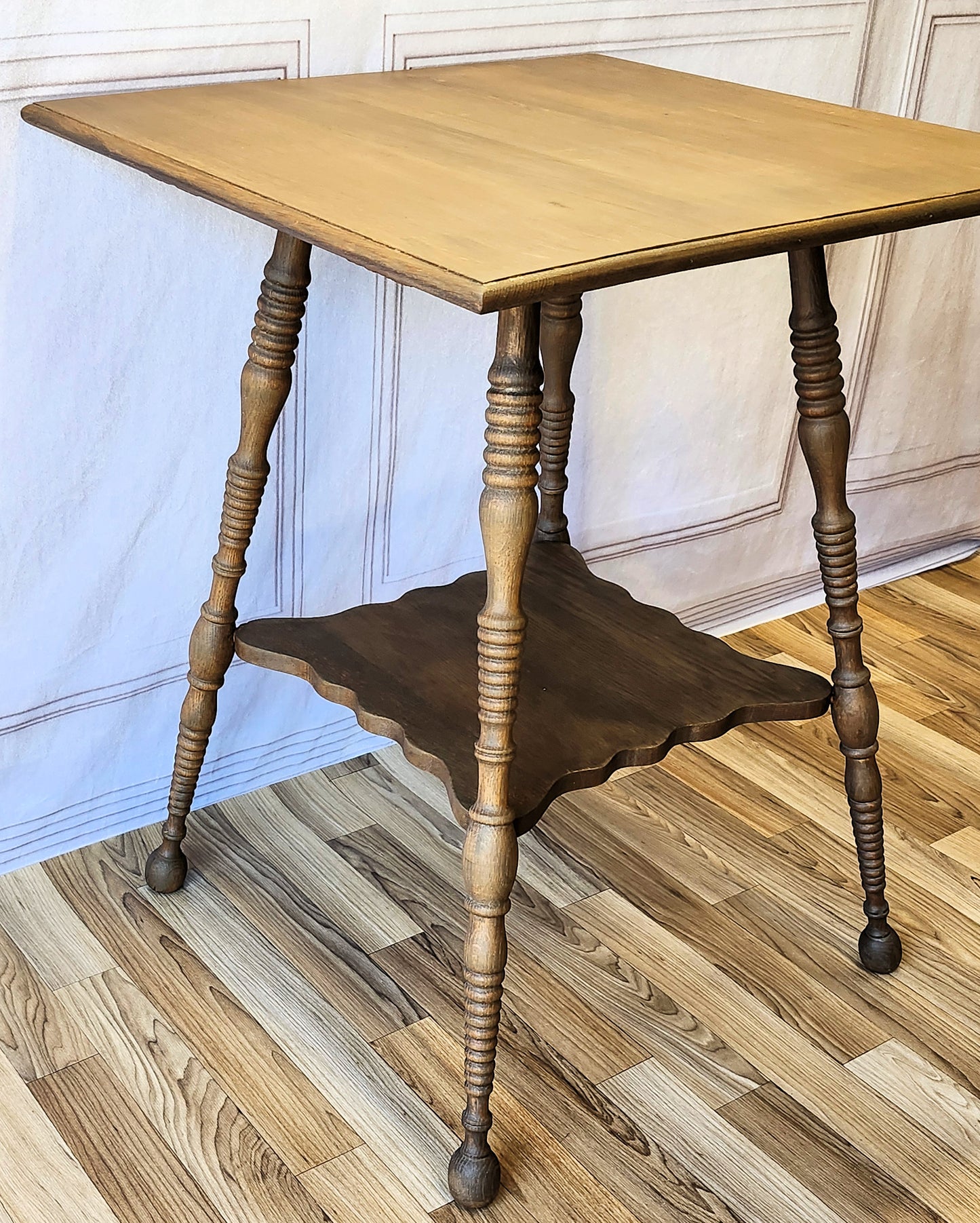 Refinished Antique Oak Parlor Table