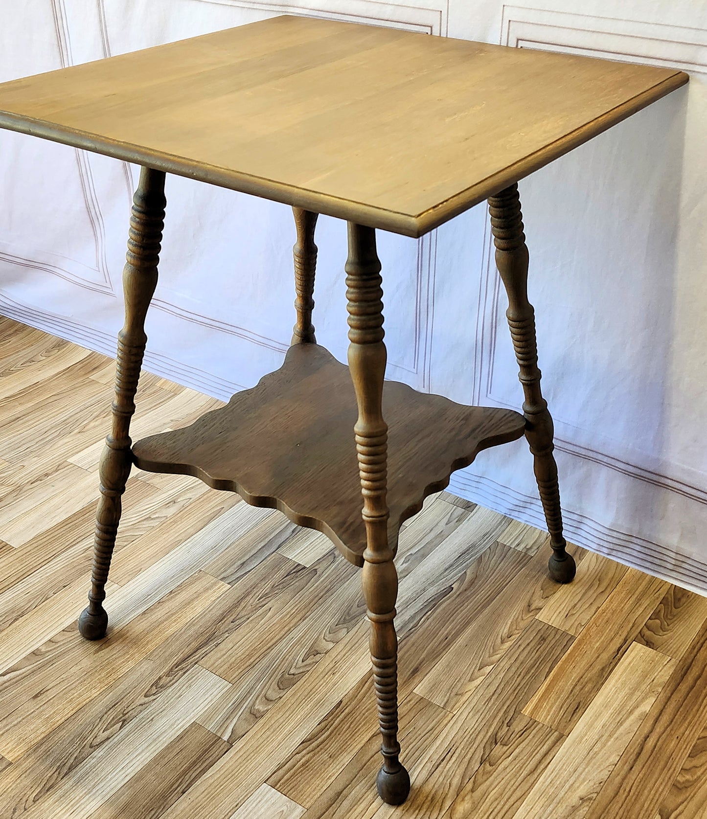 Refinished Antique Oak Parlor Table